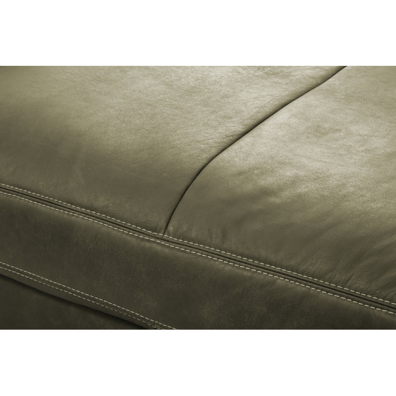 Parven II 4 Seater Genuine Aniline Leather Big Sofa, Green