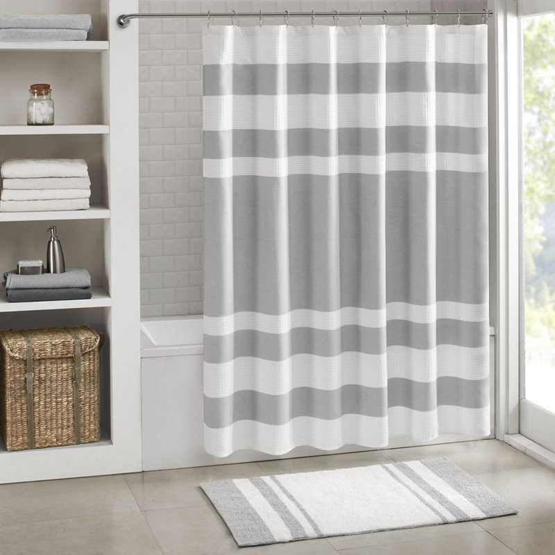Shower Curtain With 3M Treatment Grey 54X78", Grey, 78"H x 54"W