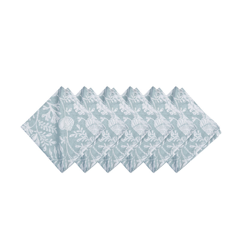 20" Seafoam Reef Cotton Cloth Napkin Set of 6