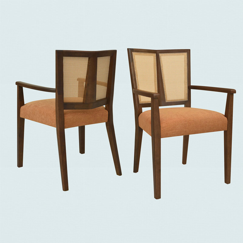 Ensemble de 2 chaises de salle à manger, Noyer, Caramel