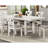 Contemporary 7Pc Dining Set White Oak Table W Leaf 6X Side Chairs Cross Back Cushion Seat Chair