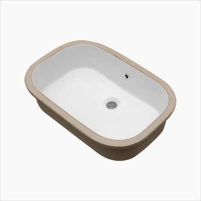 22" x 15.25" White Ceramic Undermount Bathroom Sink with Overflow