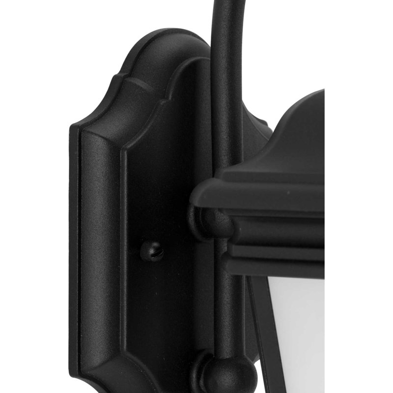 Lanterne murale d'extérieur en verre givré Rawson, Noir, H 12,5 po x l 6,5 po x P 8,75 po