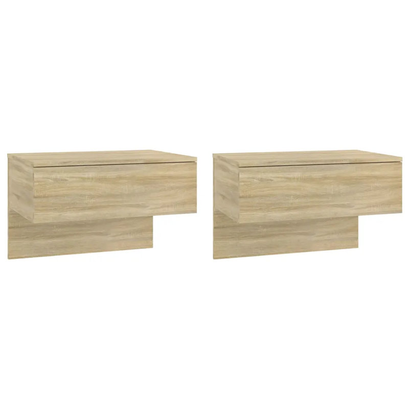 Jaianna Wall-mounted Bedside Cabinet, Sonoma Oak