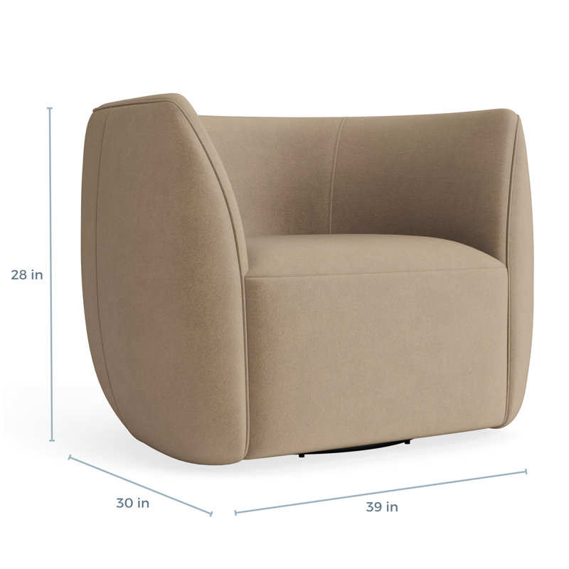 MTO - Council Swivel Lounge Chair, Otter Velvet
