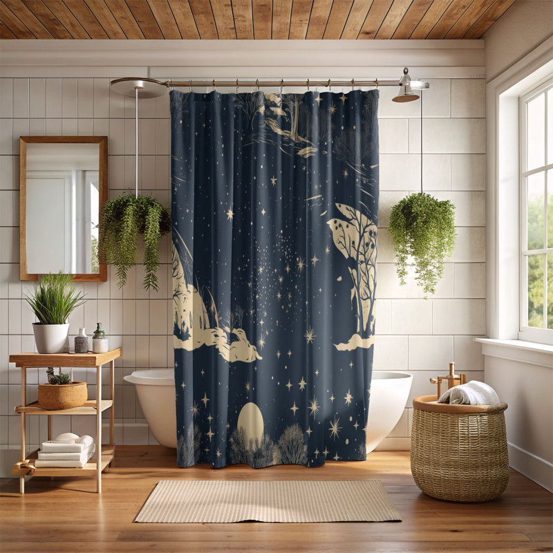 Seyfried Abstract Shower Curtain, 74"H x 71"W