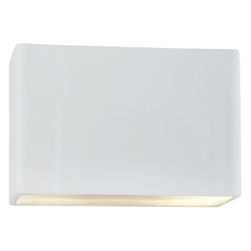 Applique murale encastrée 1 lumière à intensité variable Durso, Blanc brillant / blanc brillant, DEL