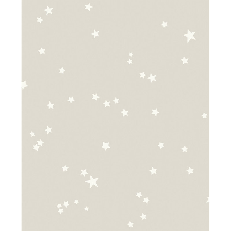 Whimsical Stars Wallpaper Roll, Gray/White