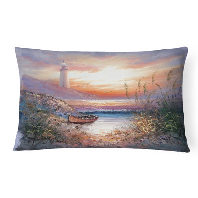  Coussin décoratif intérieur / extérieur en tissu Phare avec bateau