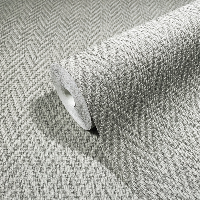 Rouleau de papier peint texturé Sisal Weave, Gris