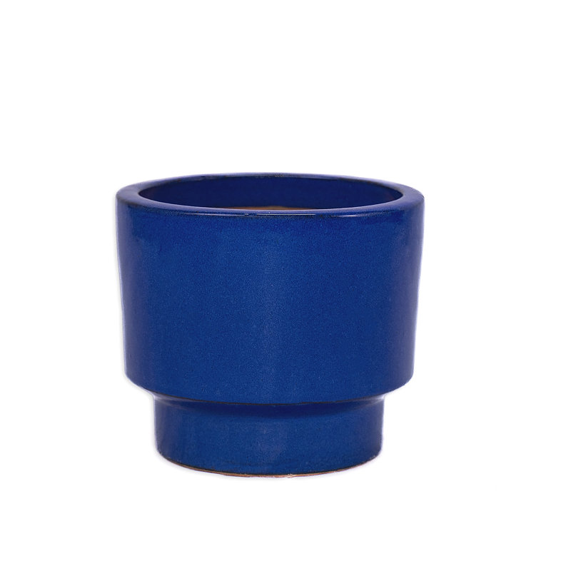 3 pots de fleurs en céramique, pot de fleurs moderne, Bleu