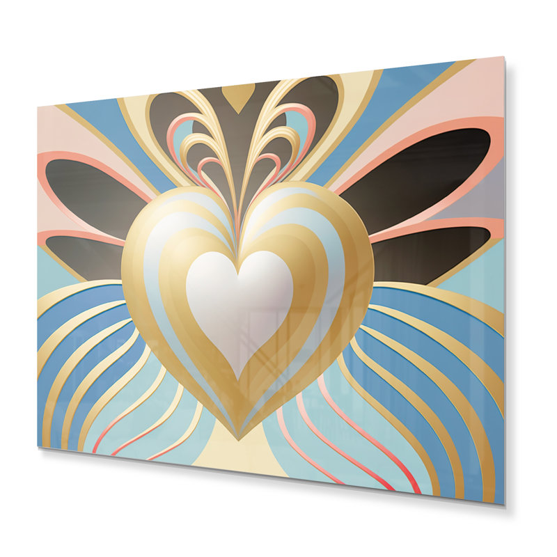 Décoration murale cœur brillant, H 16 po x l 32 po x P 1 po