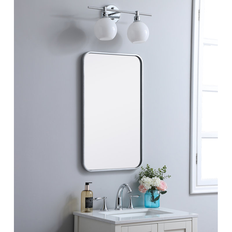 Miroir mural Sabine, Argent, 30 po x 18 po
