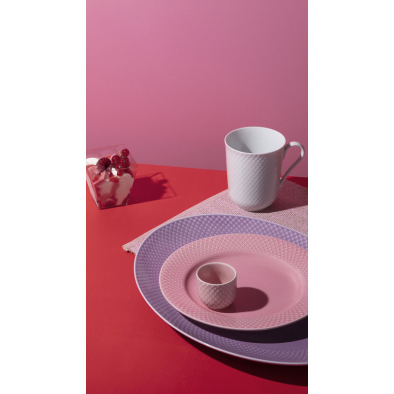 Rhombe Color Cotton Blend Rectangle Placemat, Rose