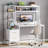 55 Inches White Computer Desk With Hutch