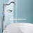 Cisy Floor Mounted Freestanding Tub Filler with Diverter and Handshower-90234182