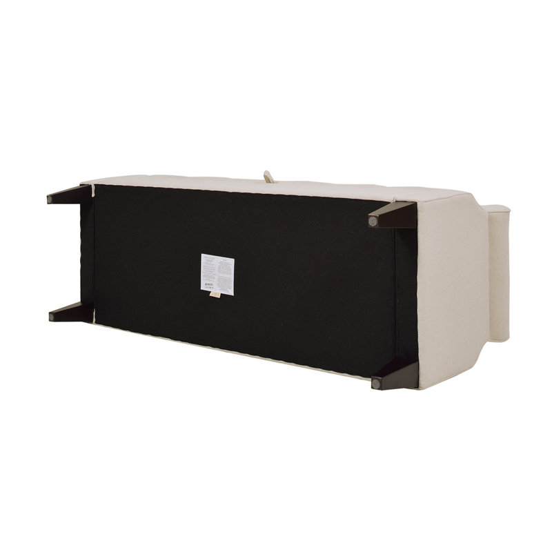 Banc de rangement à accoudoirs roulés 57,5 po Jacqueline, polyester ciel neutre, Beige
