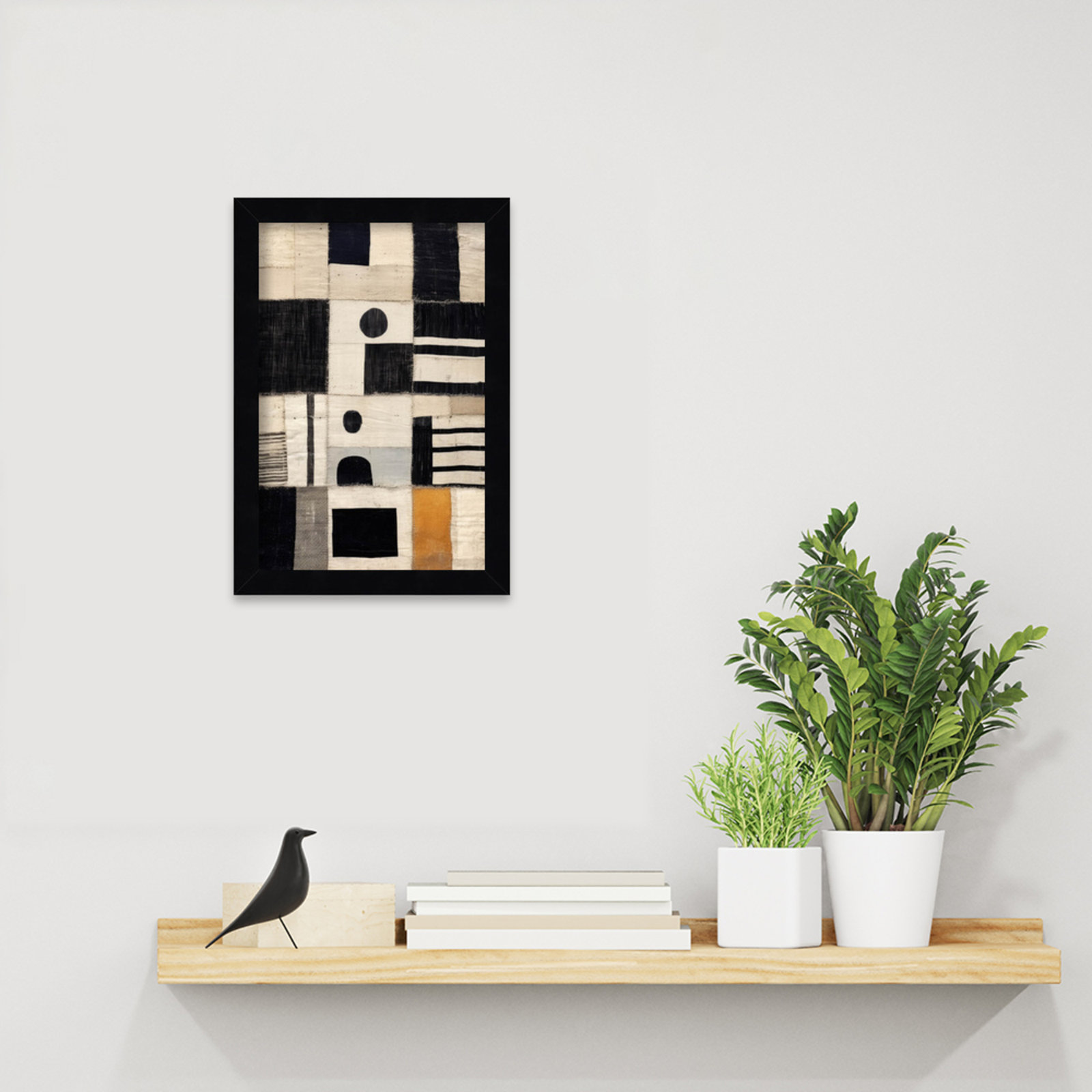 Galya "Sewn Fabric" Print by Treechild, Black, 13" H x 9" W
