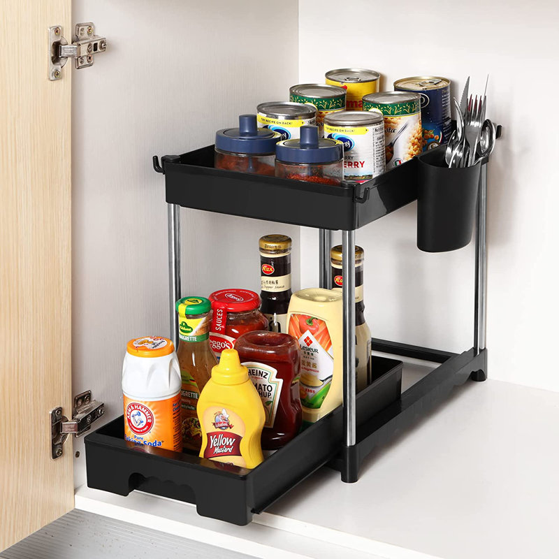 Manor Plastic Cabinet Shelving Rack, Black