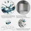 Bleu et blanc, nuages liquides, art II - horloge murale moderne-1073031495