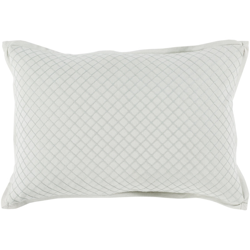 Hamden Geometric Cotton Throw Pillow, Poly Fill, Sea Foam