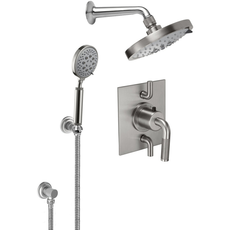 Descanso 1.8 GPM Styletherm 0.5" Thermostatic Shower System with Showerhead and Handshower on Hook, Satin Bronze