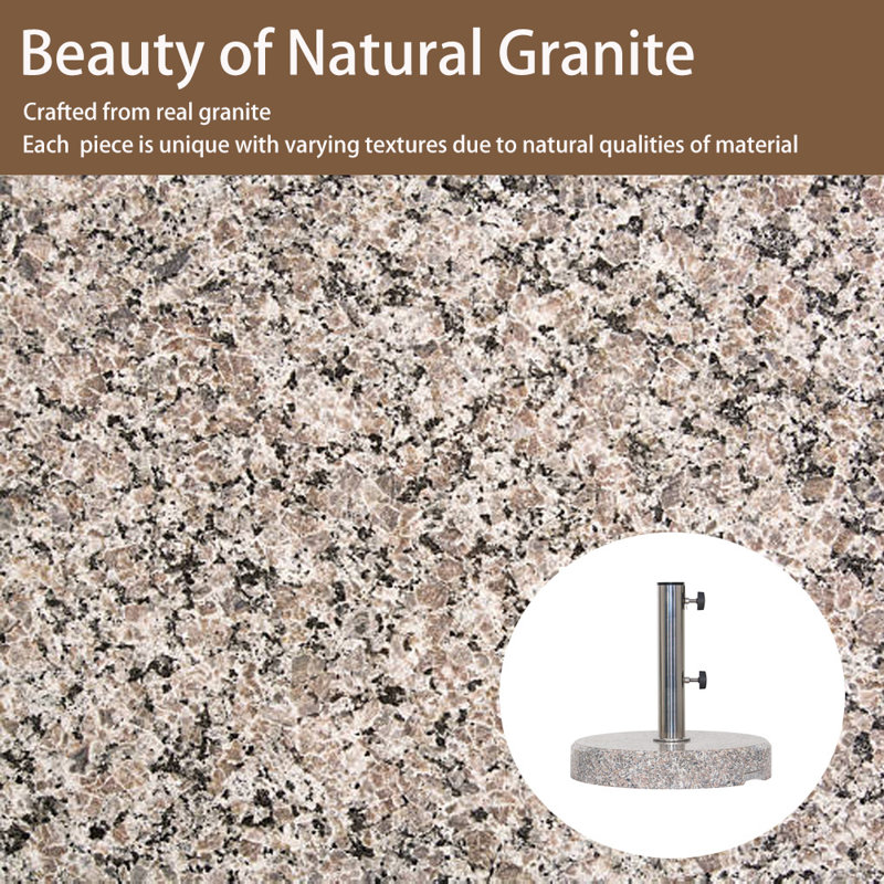 Base de parasol en pierre de granit robuste Nele 42 lb