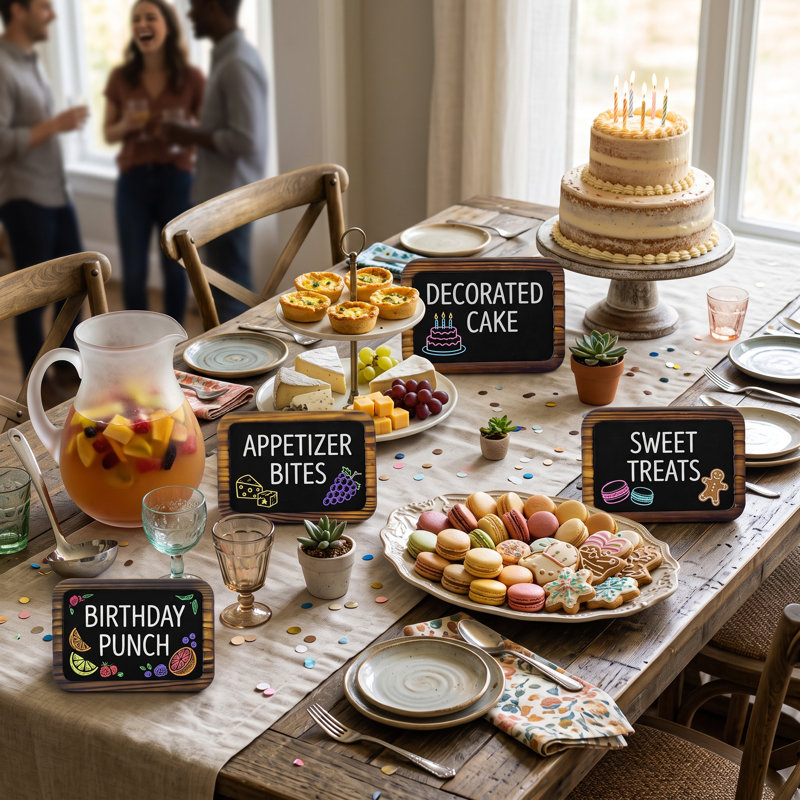 4-Piece Mini Wood Chalkboard Signs