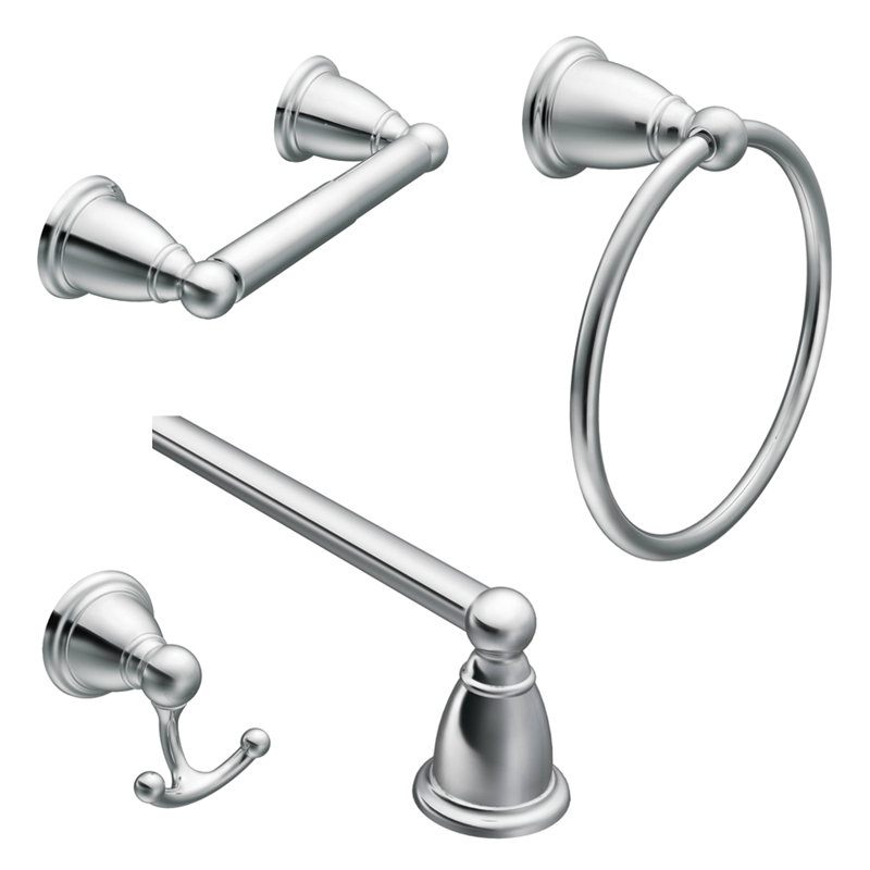 Brantford 4 Piece Bathroom Hardware Set, Chrome