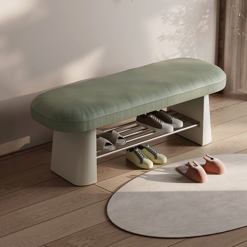 31,5 Tabouret avec range-chaussures, Vert / Beige