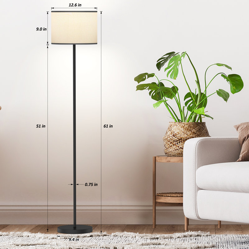 Lampe sur pied traditionnelle 61,5 po Hongyu, Gris