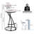 2Pcs Bar Stools Set with Backrest, S-shaped Barstools,Floral Print Upholstered Dining Chairs-2039727639
