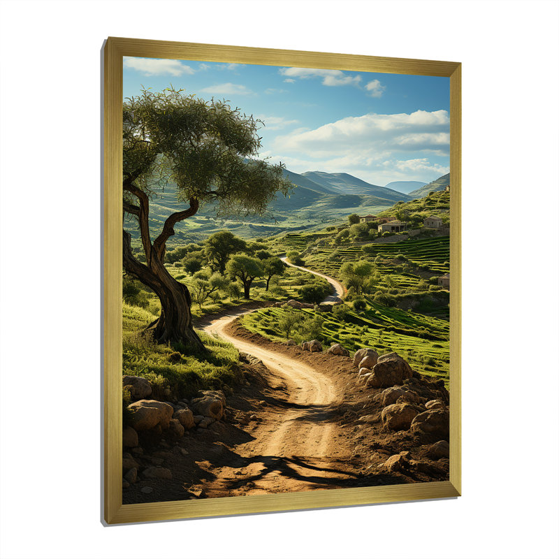 Espagne, oliveraies en Espagne II - impression, H 20 po x l 12 po x P 1 po, Encadrement doré