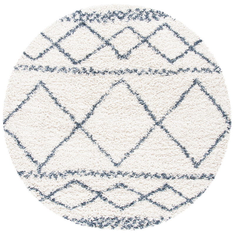 Tapis à poils longs 400 po Gillen, Rond 6 pi 7 po