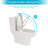 White Ceramic Toilet - Dual Flush, Energy Flushing Mode Flush No Clogs, Hassle Experience