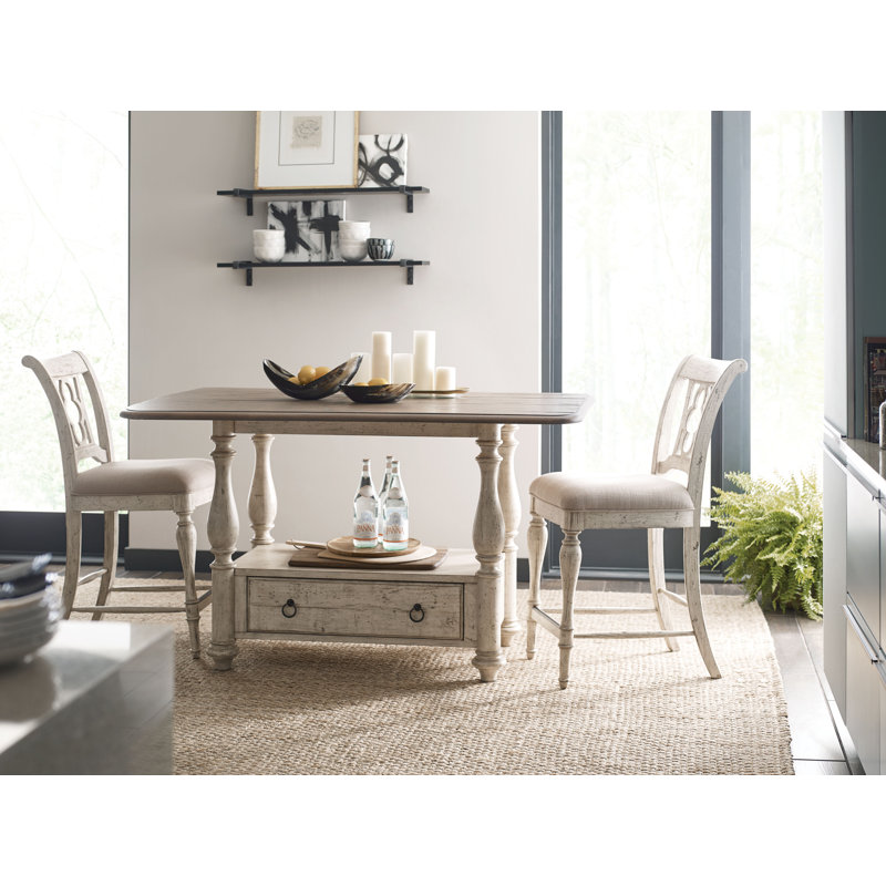 Ensemble de deux chaises d'appoint hautes Kendal, Beige, Beige, Blanc