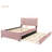 Full Size Velvet Upholstered Platform Bed With Twin Size Trundle, Pink-1304133980