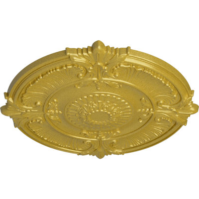 Endurathane Attica Acanthus Leaf Ceiling Medallion, 53 1/2"OD x 3 1/2"P (Fits Canopies up to 4 5/8"), Hand-Painted Rich Gold Finish