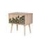 Table de chevet moderne avec 2 tiroirs, 23,6 po x 24,0 po x 15,7 po | 100% panneau de particules enduit de mélamine, 0,7 po d'épaisseur | Pieds de charme, poignées en métal et en corde, revêtement UV | Design scandinave pour un rangement élégant da-132353629