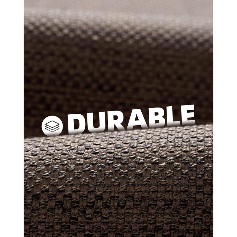 Solid Colour Polyester Anti-Fatigue Non-Skid Kitchen Mat, Brown, Runner 65cm W x 240cm L