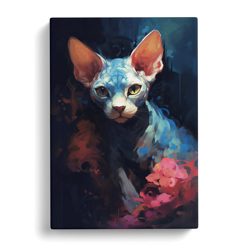 Sphynx Cat Tachisme - No Frame Print, 76cm H x 50cm W x 3cm D