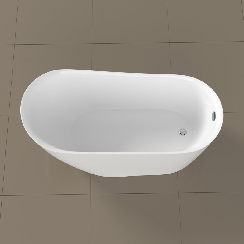 59" x 28" Freestanding Soaking Acrylic Bathtub