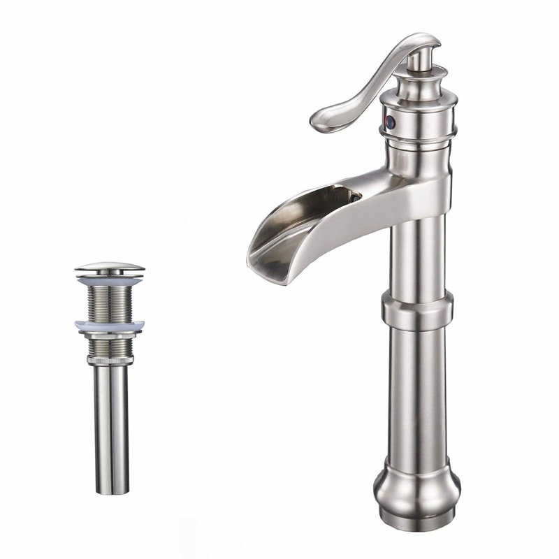 Vessel Sink Faucet Single-handle Bathroom Faucet with Drain Assembly, Brushed Nickel