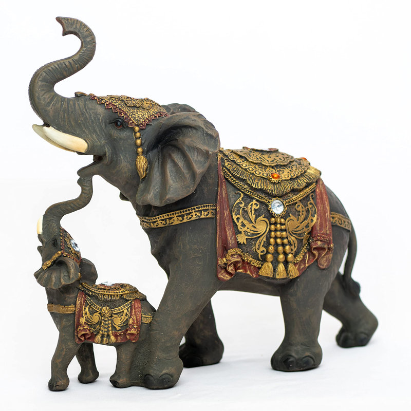 Statue maman et bébé éléphant