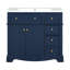 Meuble-lavabo bleu 36 po - Lavabo en résine et structure en bois massif 3 tiroirs