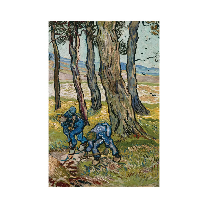 The Diggers, 1889 by Vincent Van Gogh - Wrapped Canvas Painting, 20.32 cm H x 30.48 cm W