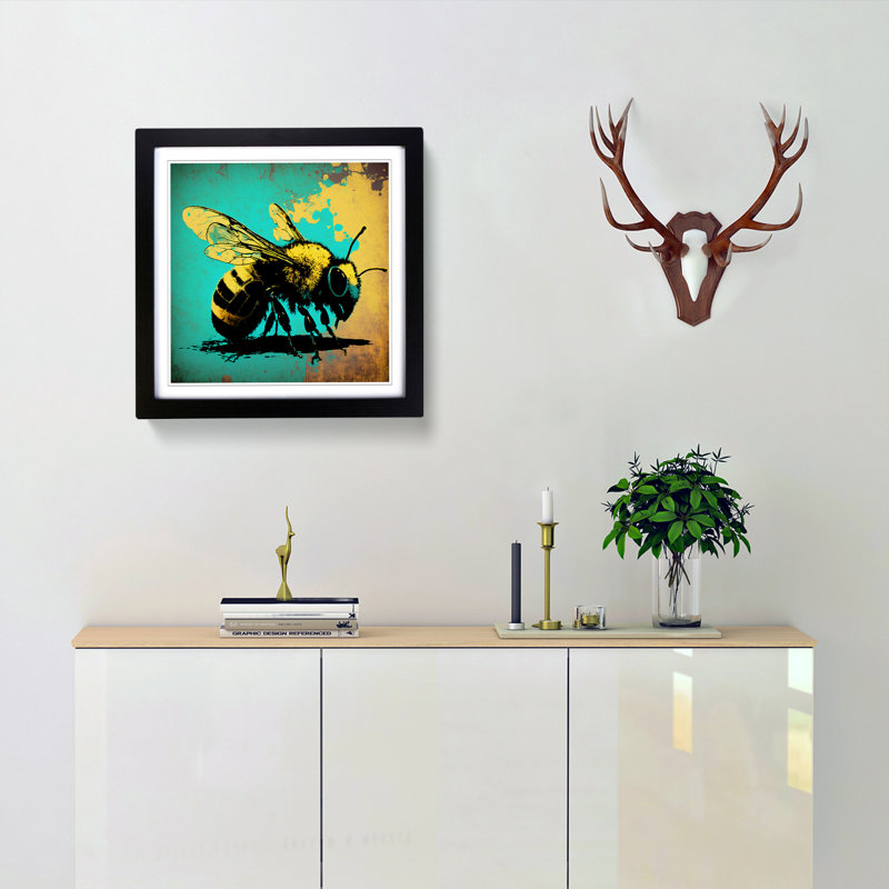 Bee Pop Art - Framed Print, Black