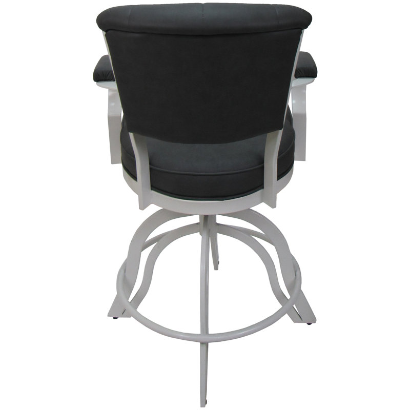 Tabouret de bar et de comptoir pivotant, gris, Tabouret de bar (siège d'une hauteur de 30 po), Blanc
