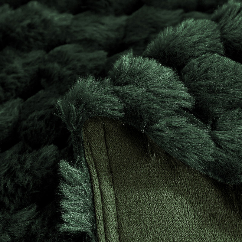 Jeté en fausse fourrure Luxury 50X70, Vert