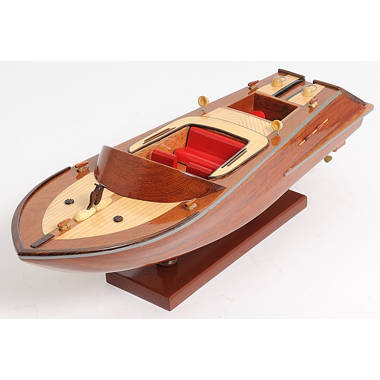  Seacraft Gallery Riva Aquarama Model Boat Decor 27(Red/White  Leather Seats)- Fully Assembled Wooden Model Ship - Wooden Toy Boat Decor -  Riva Boat Model Display- Wooden Speed Boat Model décor 